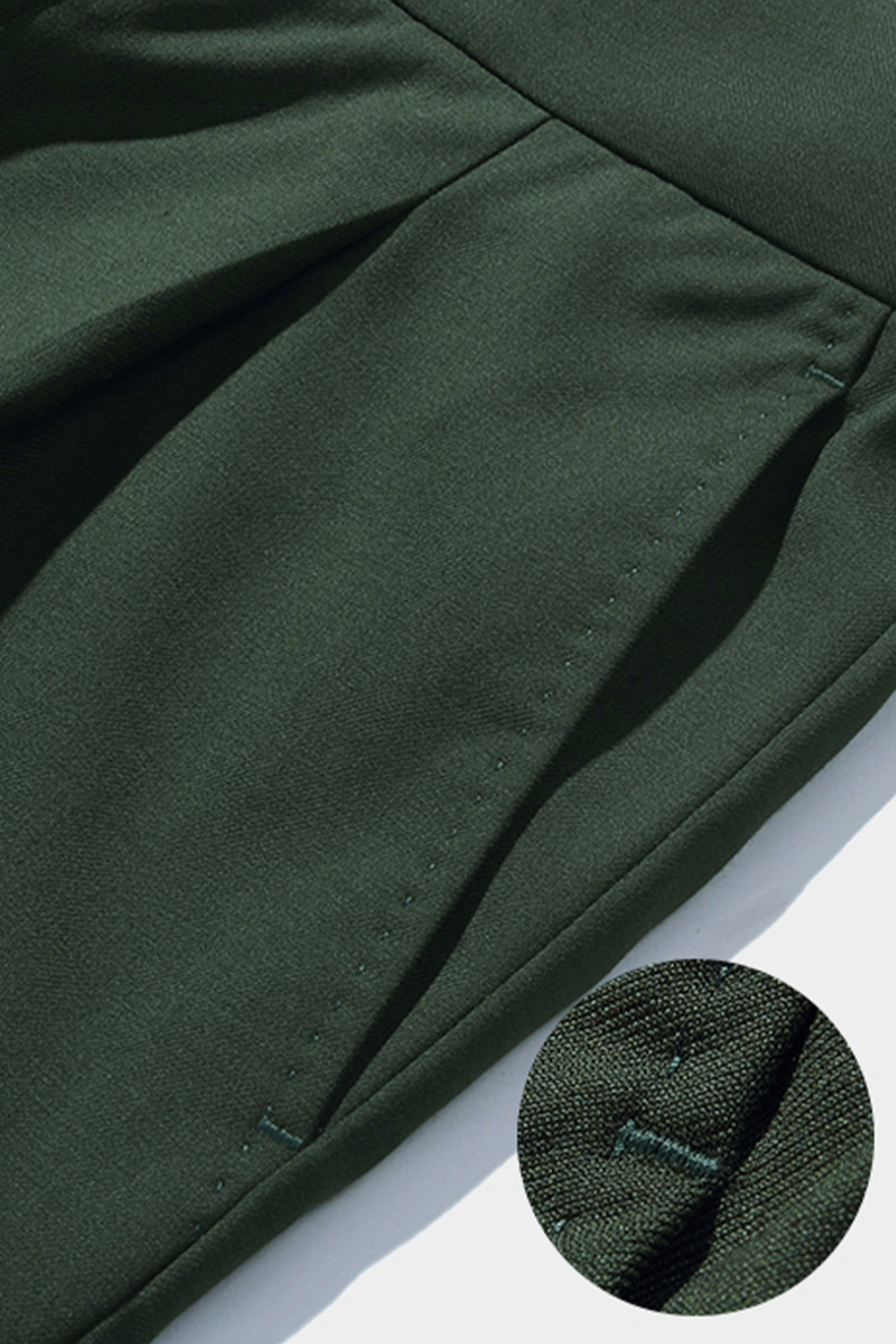 Lanifício Nobility Suitings - Calça em modelagem italiana, em lã merino 130'S, 17.25 µ, cintura alta, com ajustadores laterais - Verde