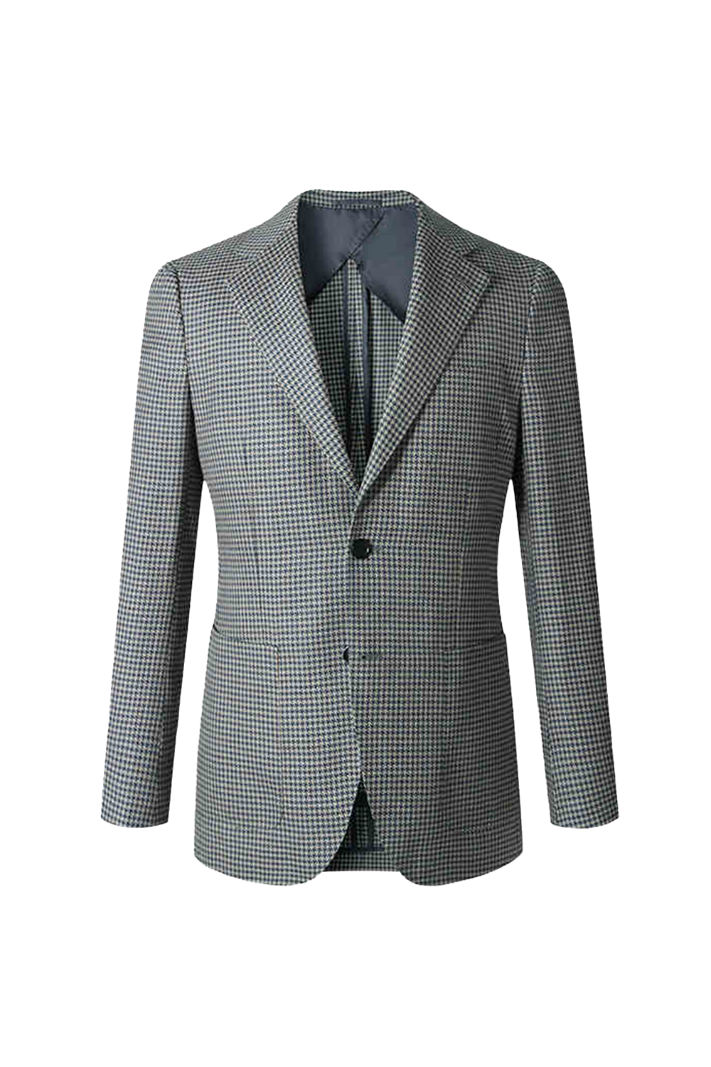 Lanifício Colombo - Blazer desestruturado single breasted com lapela notched, em lã super 130'S, 17.25 µ - Pied-poule
