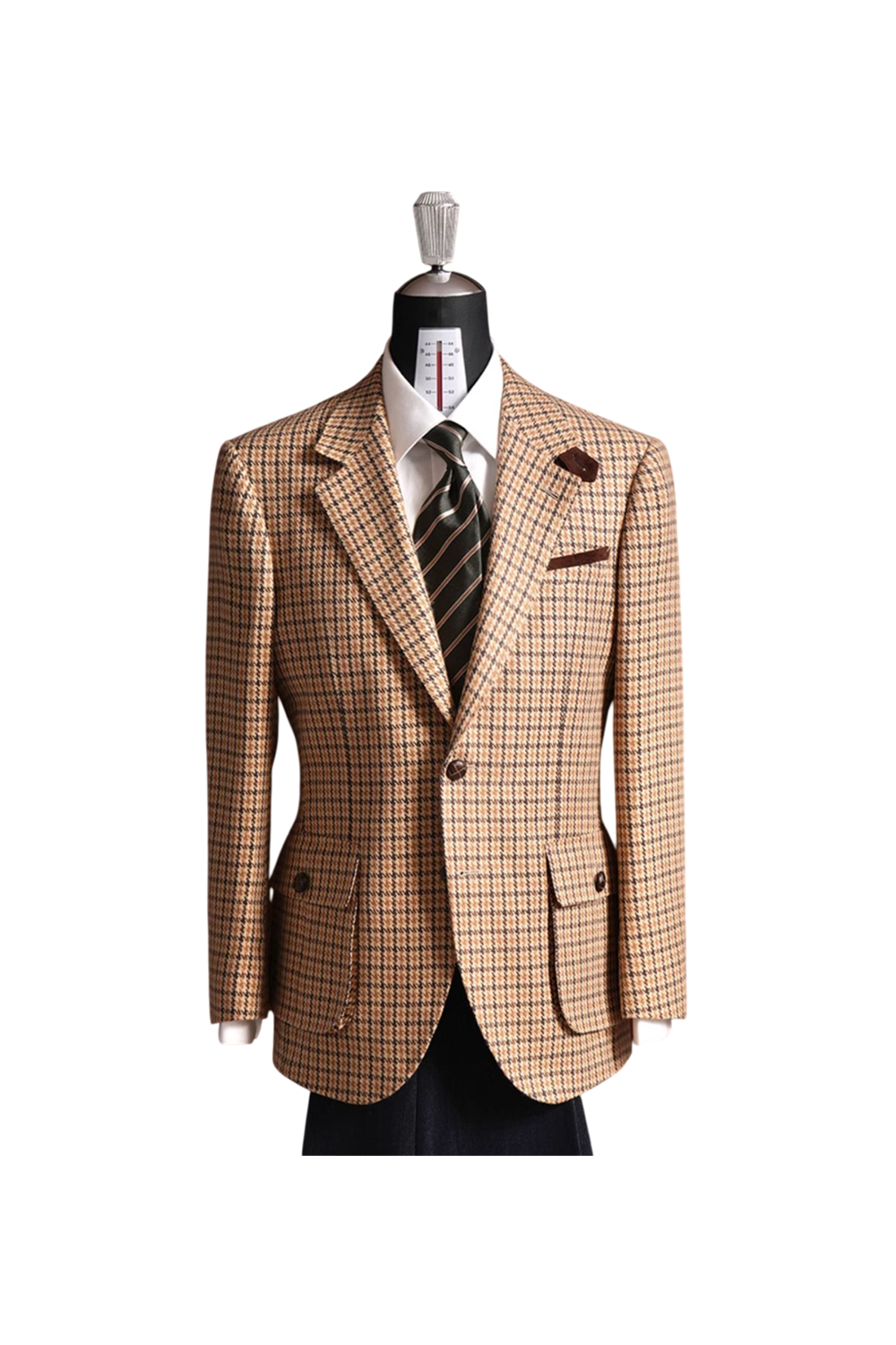 Lanifício FOX BROTHERS & CO - Blazer single breasted com lapela notched e botões capotão, em lã com cashmere - Padronagem