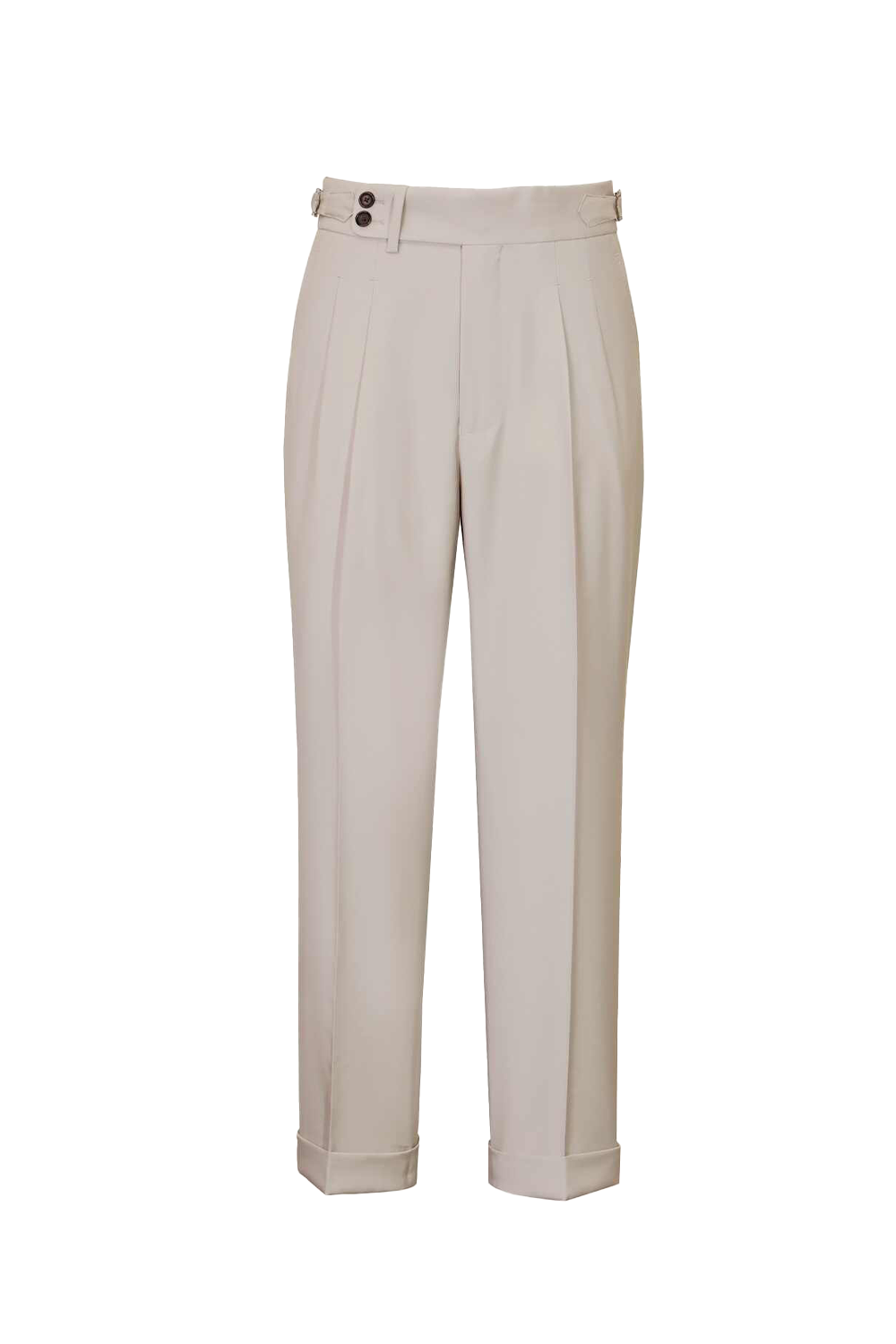 Lanifício T.Ingeniator - Calça em lã merino super 120's, 17.75µ, com ajuste lateral - Off-White