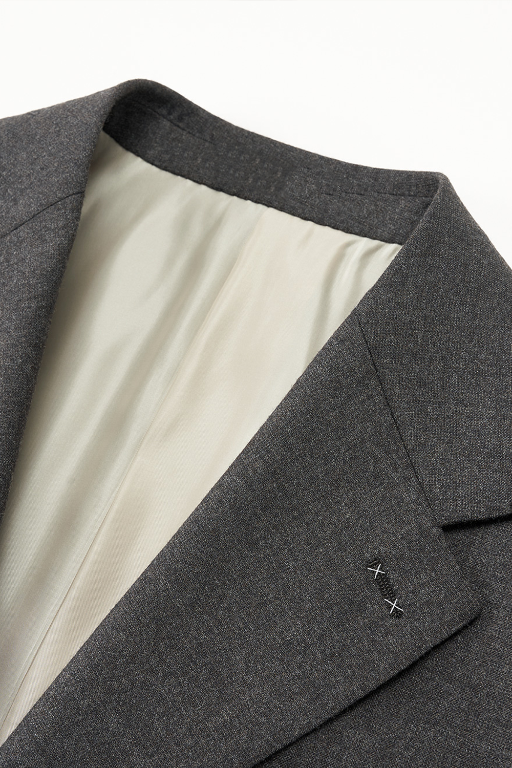 Lanifício Vitale Barberis Canonico - Costume single breasted, half canvas, lapela notched, em lã merino super 110 18.25 µ - Cinza Sândalo