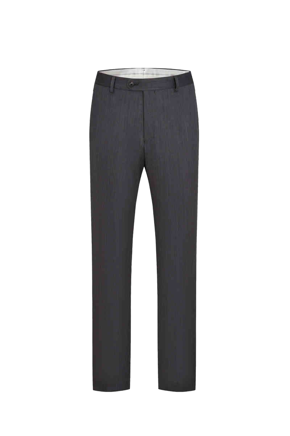 Calça de modelagem italiana, em lã super 120'S com 17.75 µ com cintura alta e passantes de cinto - Cinza grafite