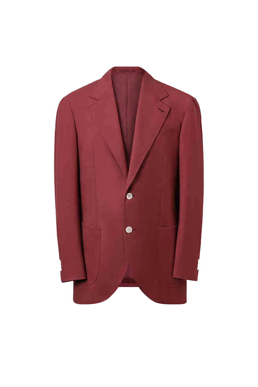 Blazer single breasted com lapela notched, 100% lã super 120'S com 17.75 µ - Vermelho Bordô