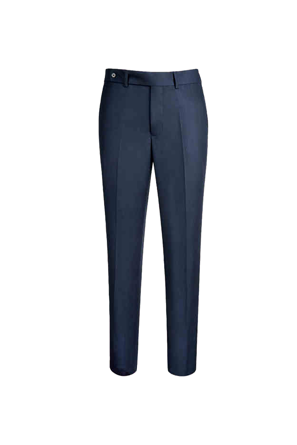 Calça em modelagem italiana, cintura média, com passantes para cinto - Azul