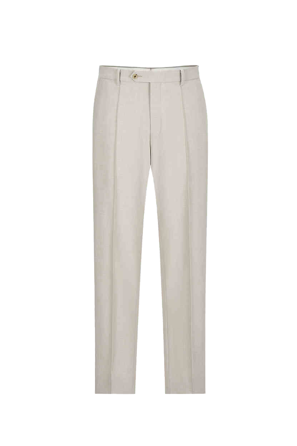 Calça de modelagem italiana, em lã tropical, com cintura alta e passantes de cinto - Rilassato Off-White
