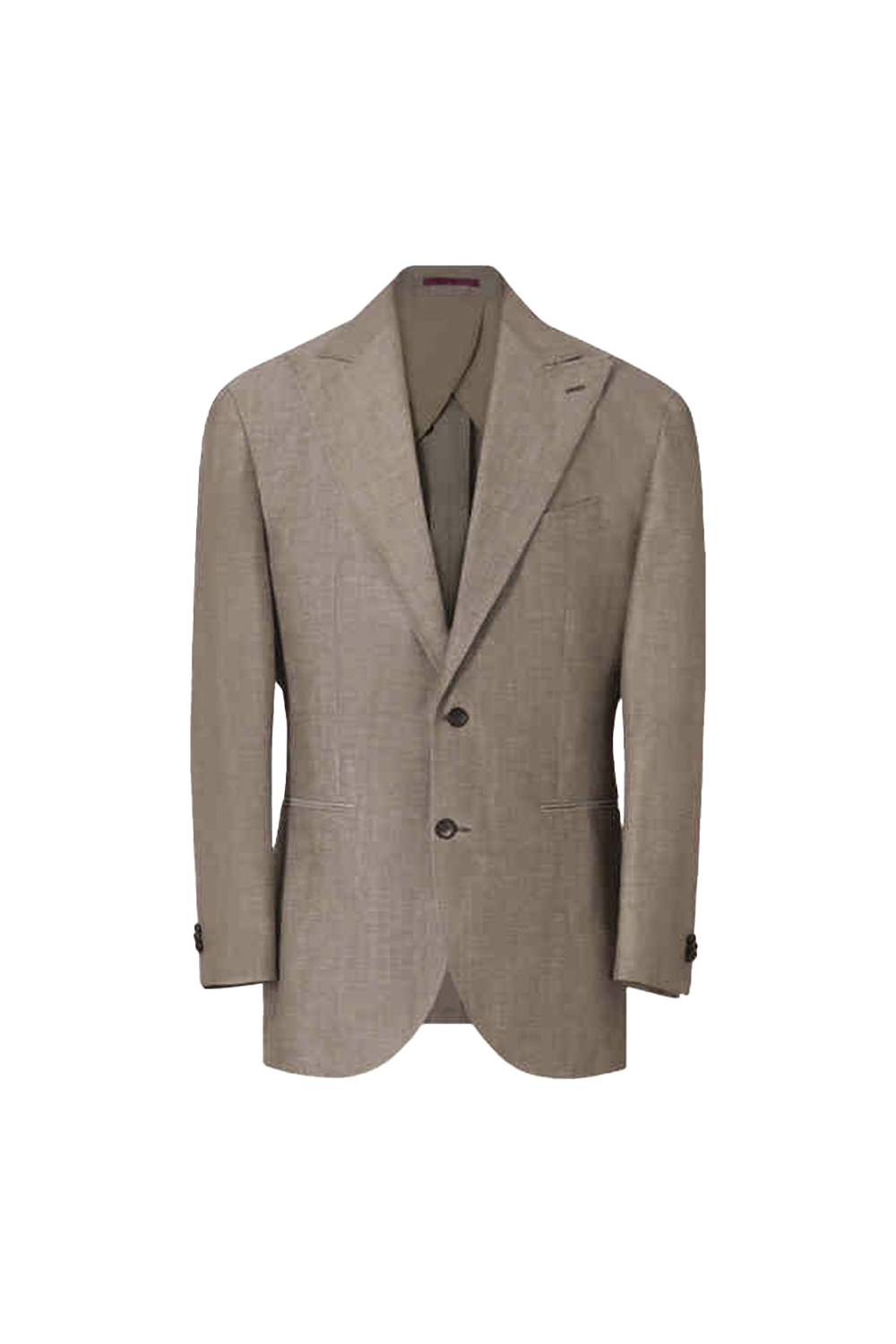 Blazer single breasted com lapela peaked large, em lã com linho - Taupe