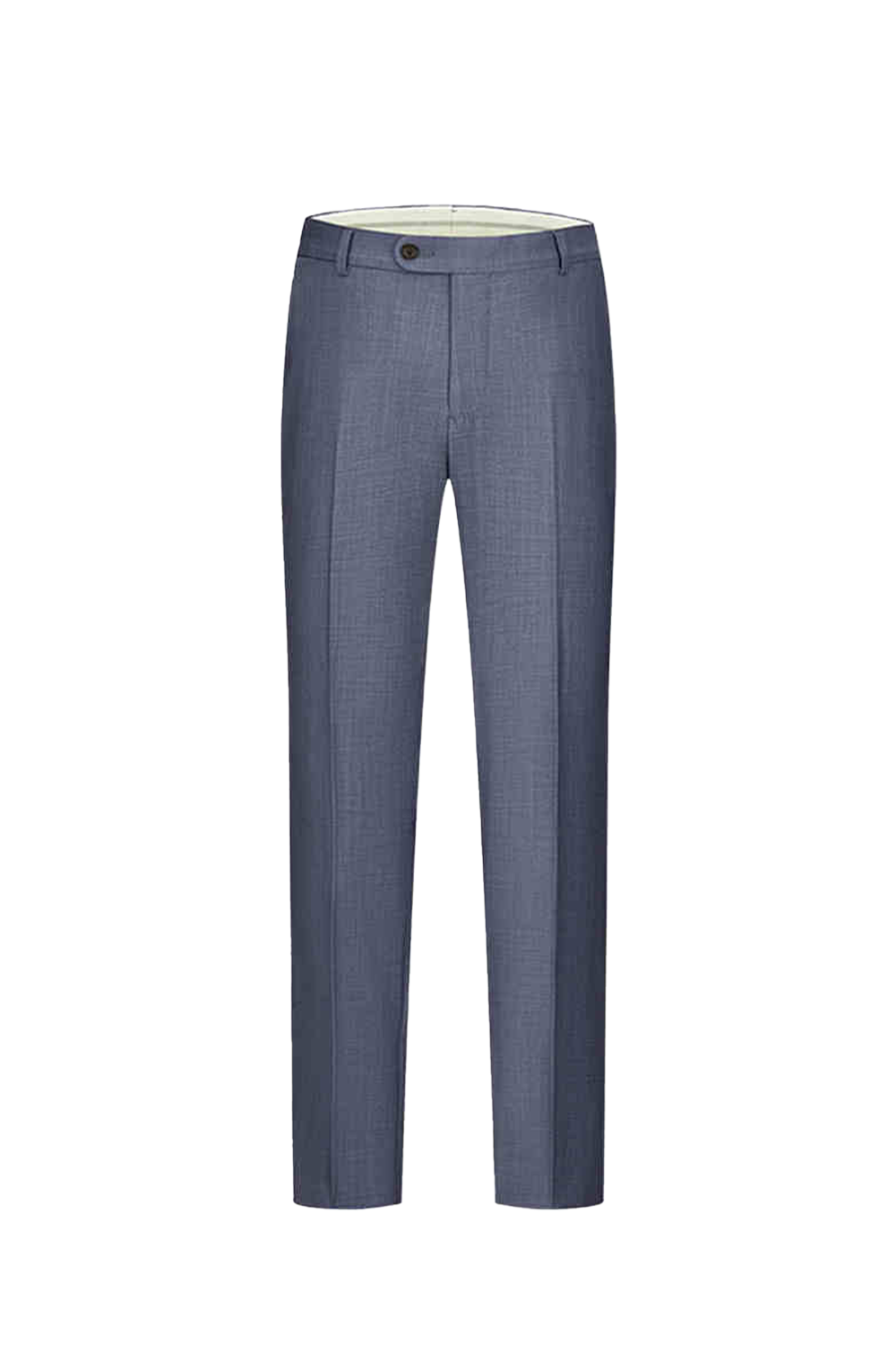 Calça de modelagem italiana, em lã super 120'S com 17.75 µ com cintura alta e passantes de cinto - Azul cinzento