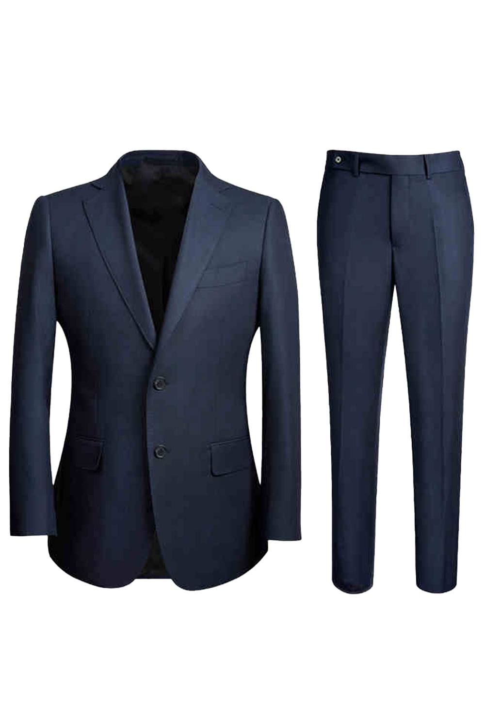 Costume single breasted em poliviscose, com lapela notched média - Azul Marinho