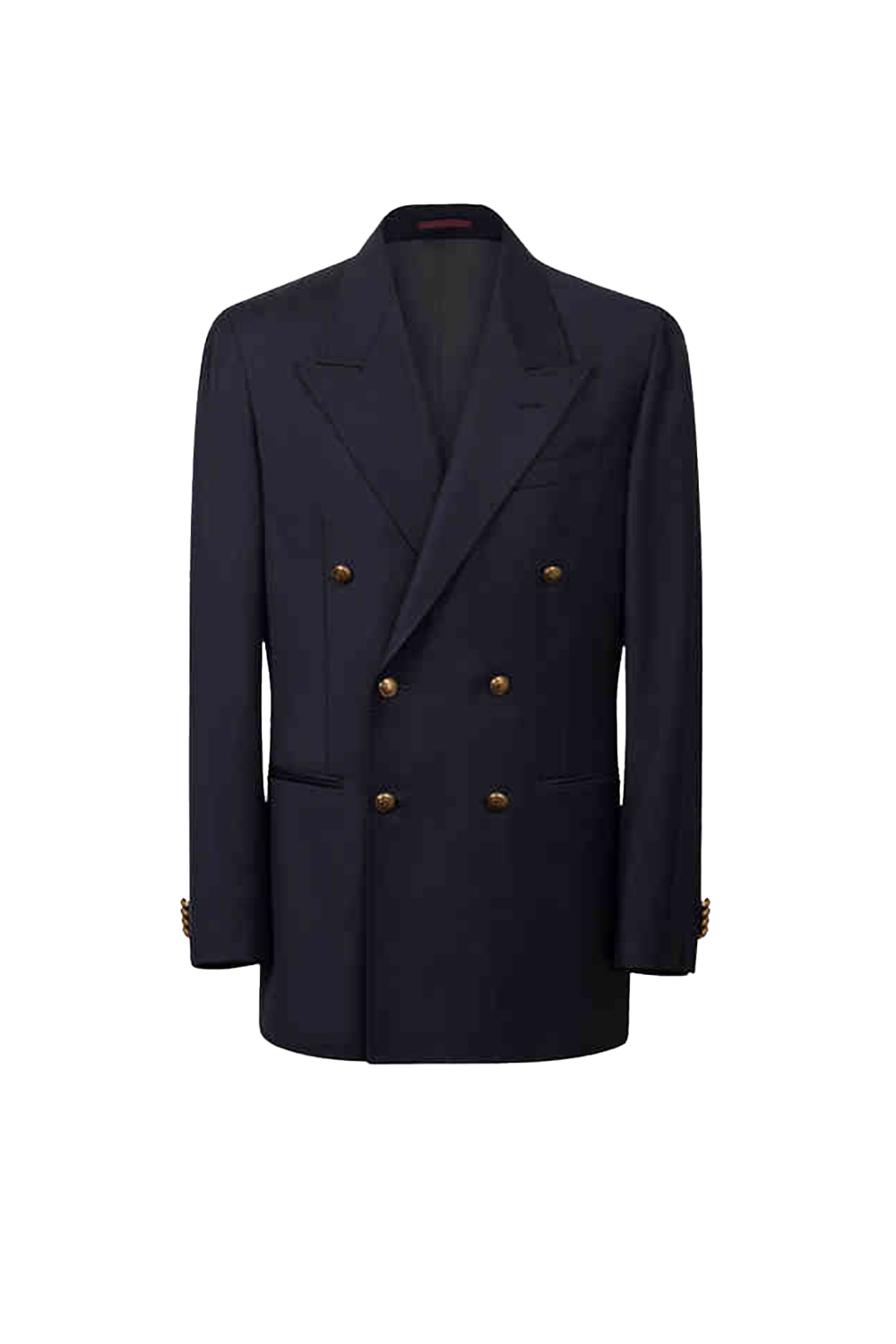 Blazer double breasted com lapela peak, 100% lã super 120'S com 17.75 µ – Azul Marinho Navy