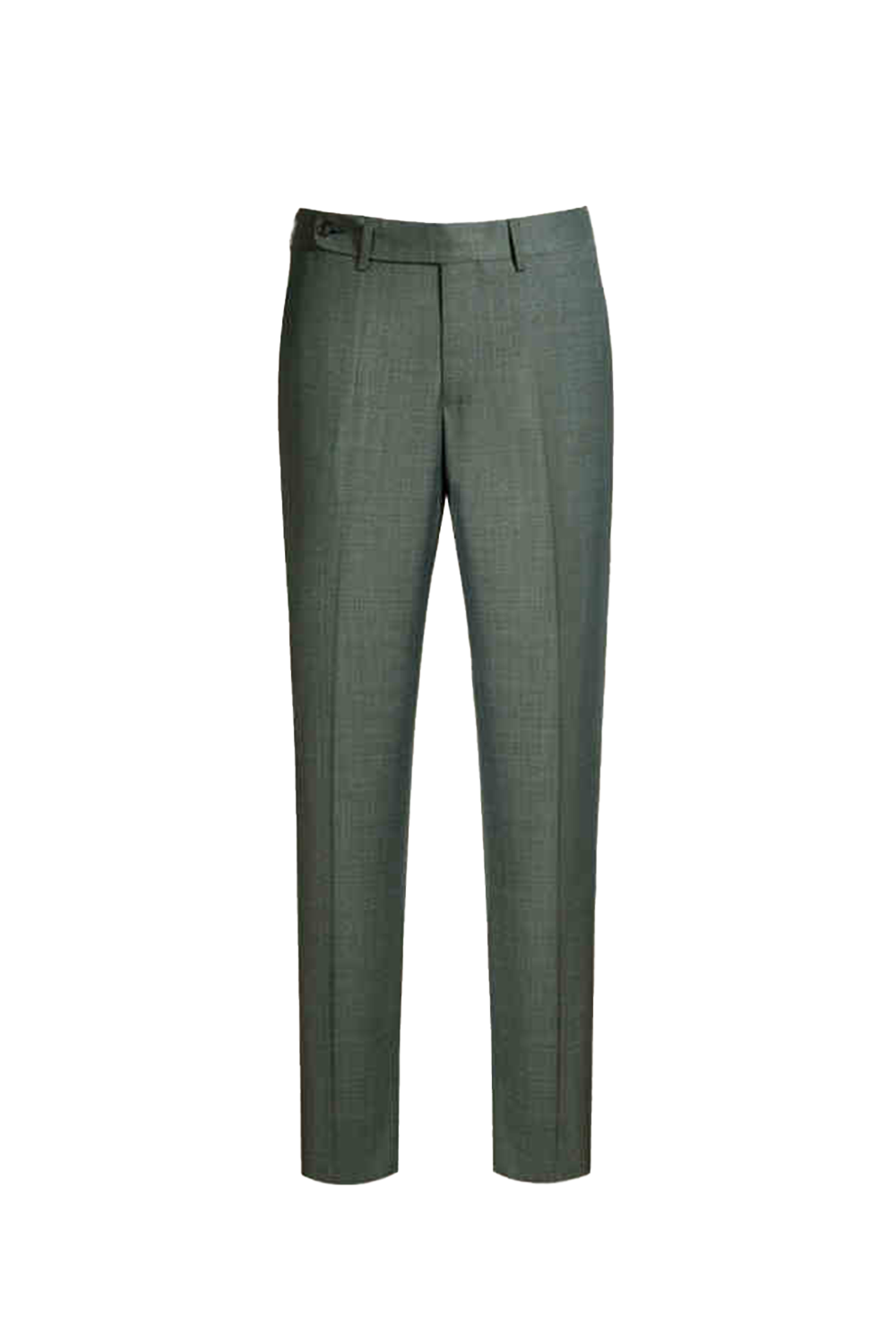 Calça em modelagem italiana, cintura média, com passantes para cinto - Verde