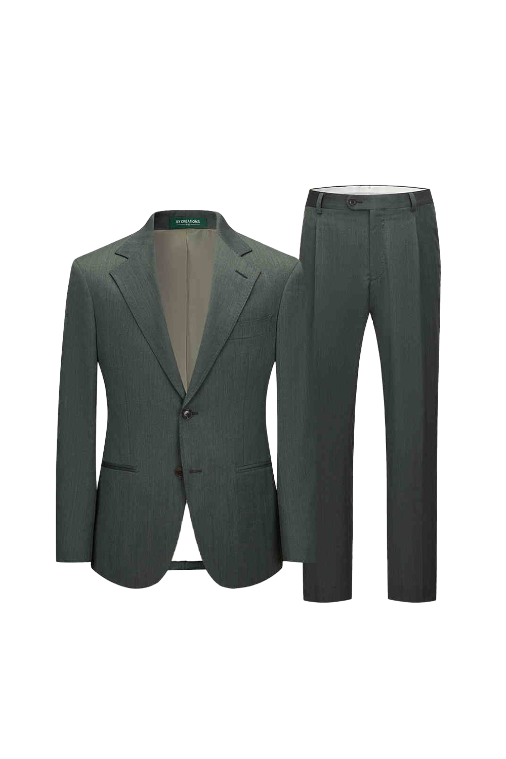 Lanifício Rogna - Costume single, lapela notched, em lã merino com seda - Verde Escuro