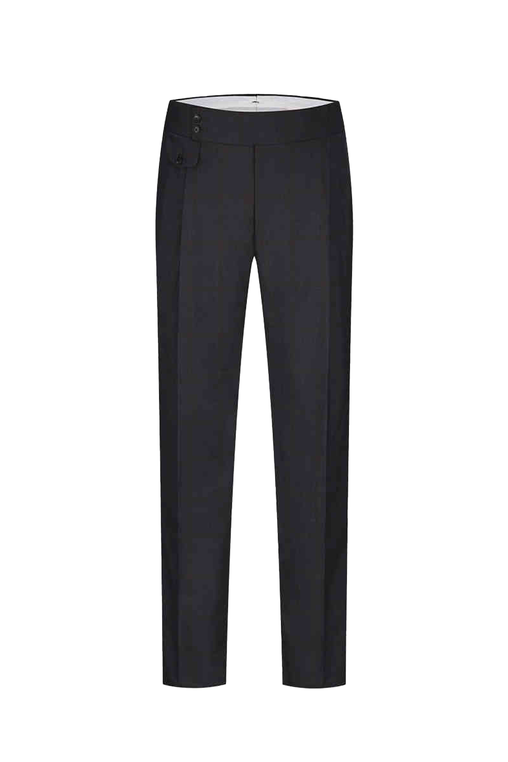 Calça de modelagem italiana, em lã merino 130's 17.25 micron, com ajuste lateral - Cinza Noturno