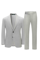 Lanifício Guabello 1815 - Costume single breasted em lã e elastano, com lapela notched - Cinza bride