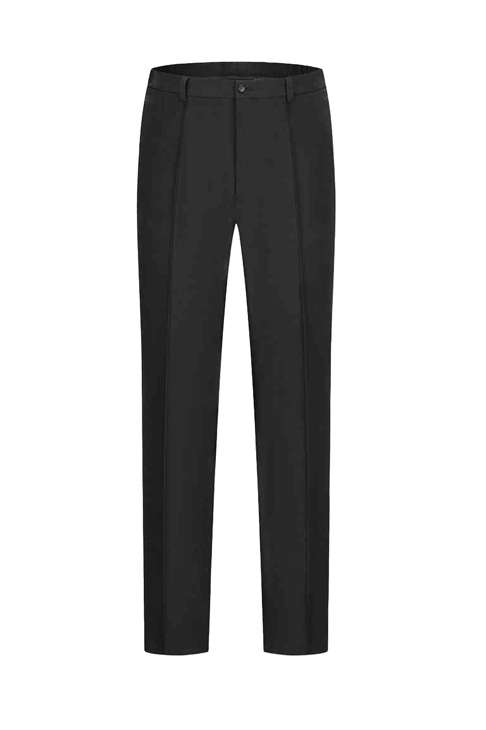 Calça de modelagem italiana, 100% algodão, com cintura alta e passantes de cinto - Preta