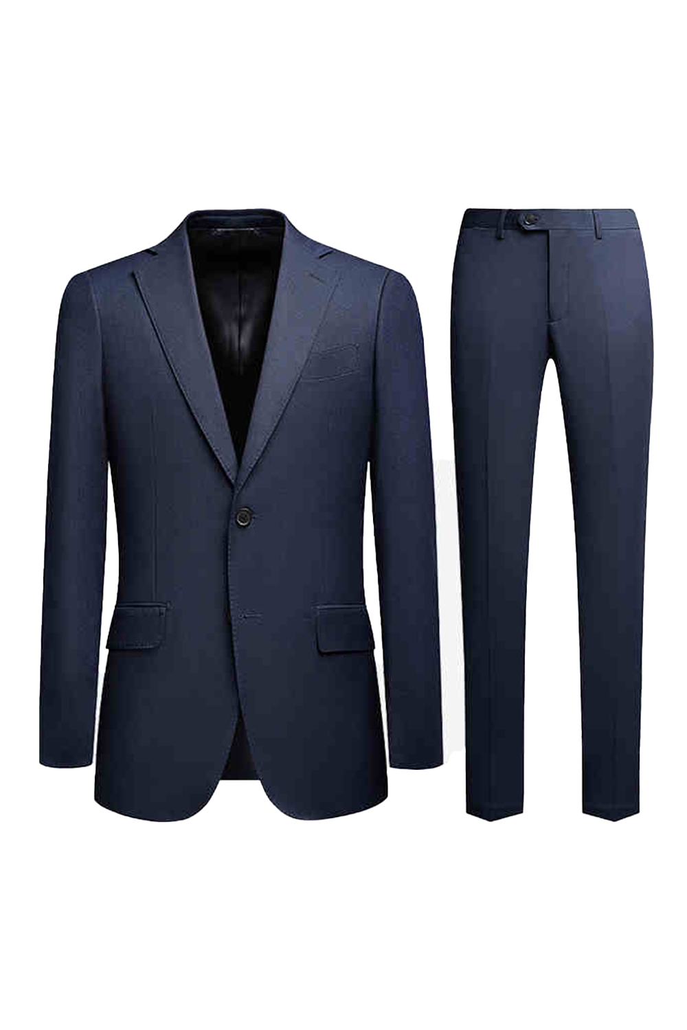 Costume single breasted em poliviscose e elastano, com lapela notched - Azul marinho