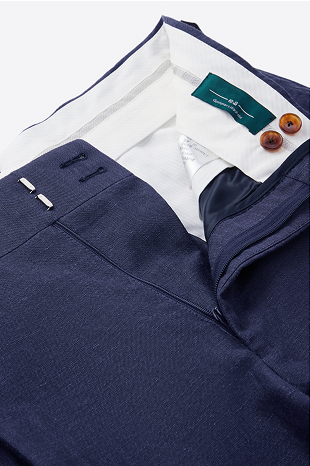 Lanifício Vitale Barberis Canonico - Costume double breasted 4x1, half canvas em lã e linho, com lapela notched - Azul
