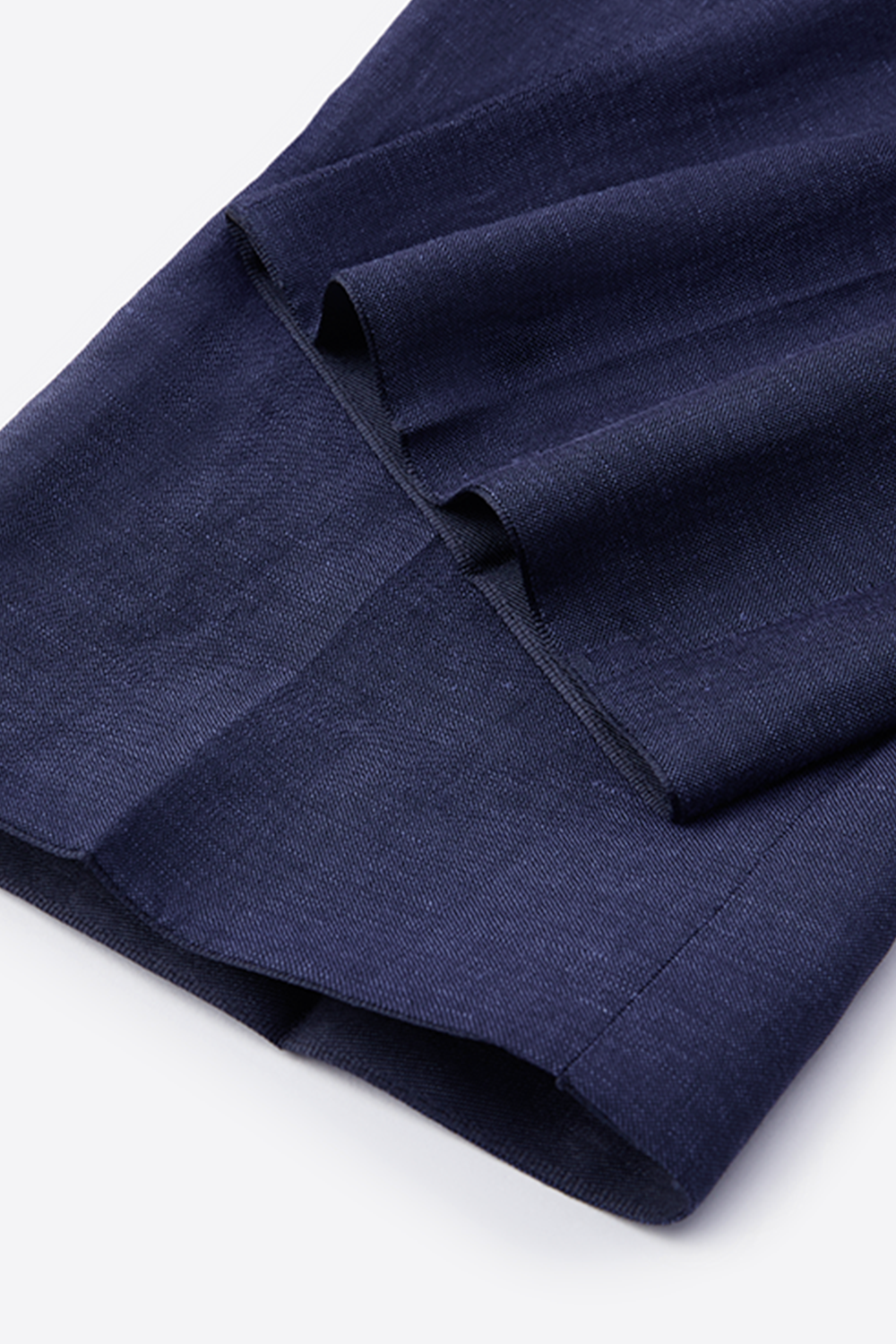 Lanifício Vitale Barberis Canonico - Costume double breasted 4x1, half canvas em lã e linho, com lapela notched - Azul