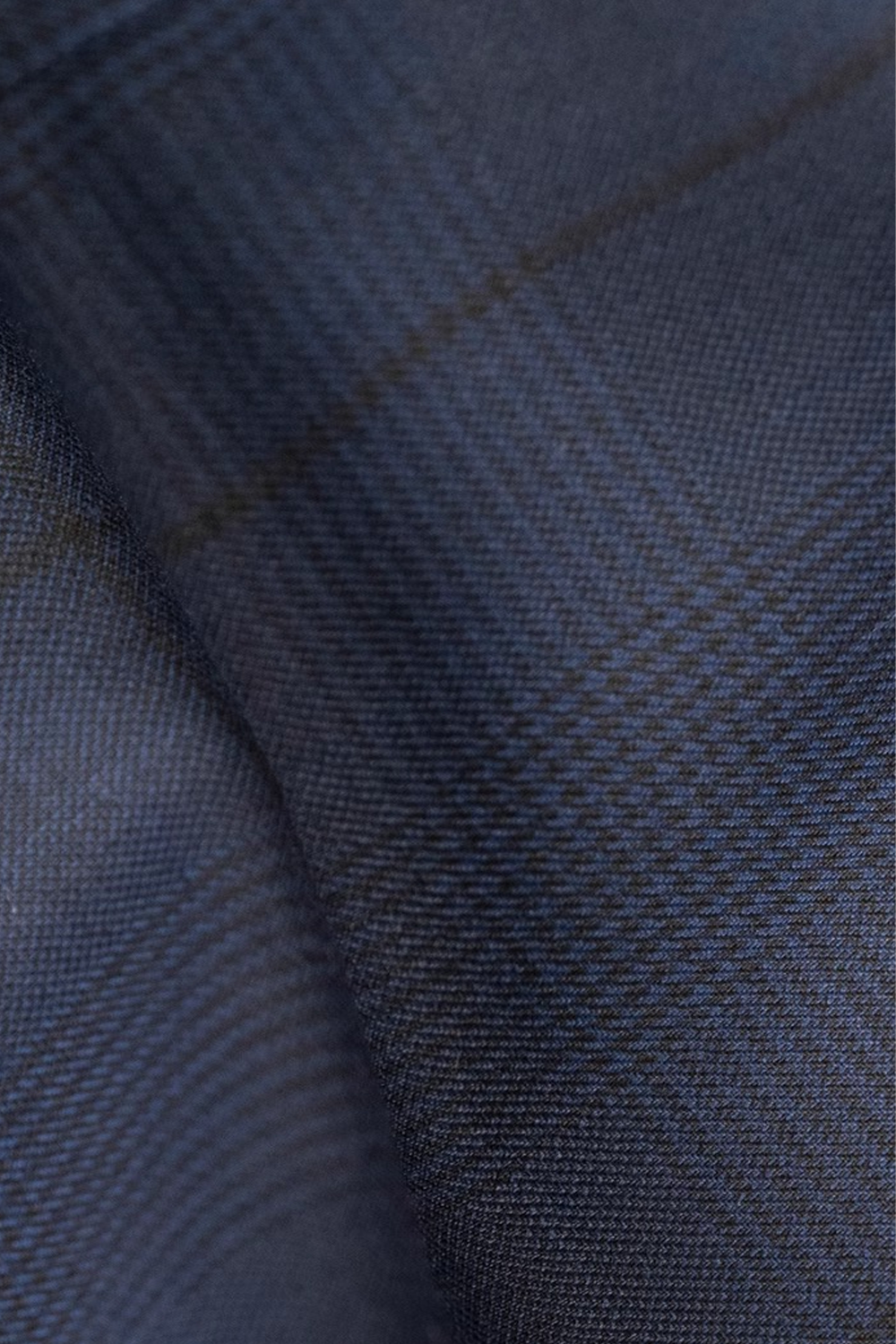 Costume double breasted, 6x2, com lapela peaked large, em lã tropical - Azul Principe de Gales ACT