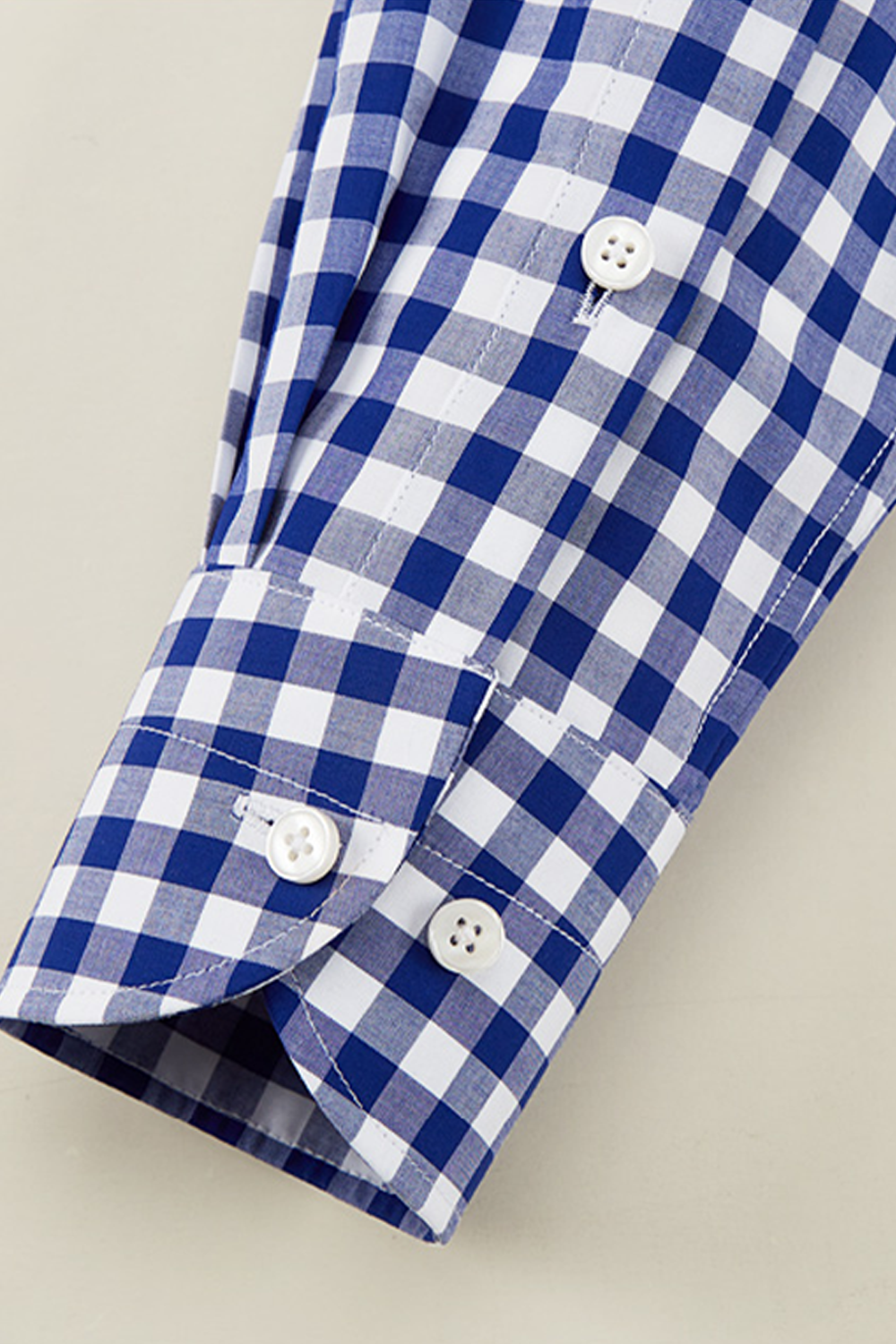 Camisa de manga comprida com colarinho windsor, 100% algodão - Xadrez azul marinho