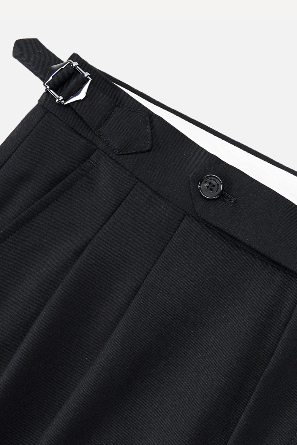 Costume double breasted 6x2, lapela peak, em lã tropical com seda - Preto