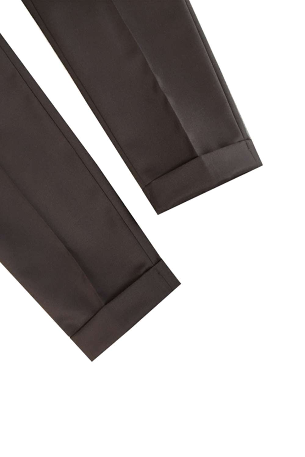 Calça em lã merino, super 100's 18.75 micron, com ajustadores laterais e passantes - Brit Marrom