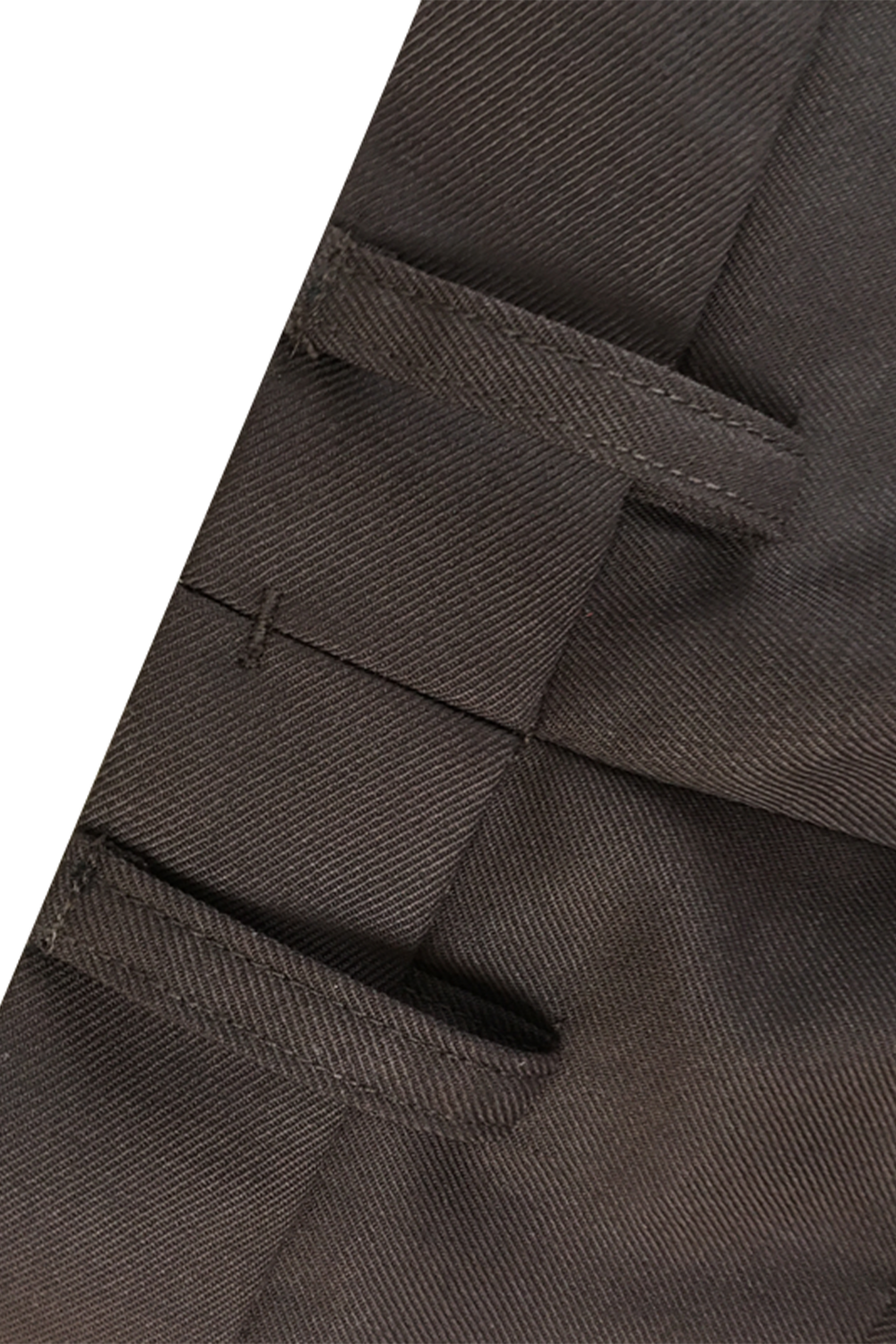 Calça em lã merino, super 100's 18.75 micron, com ajustadores laterais e passantes - Brit Marrom