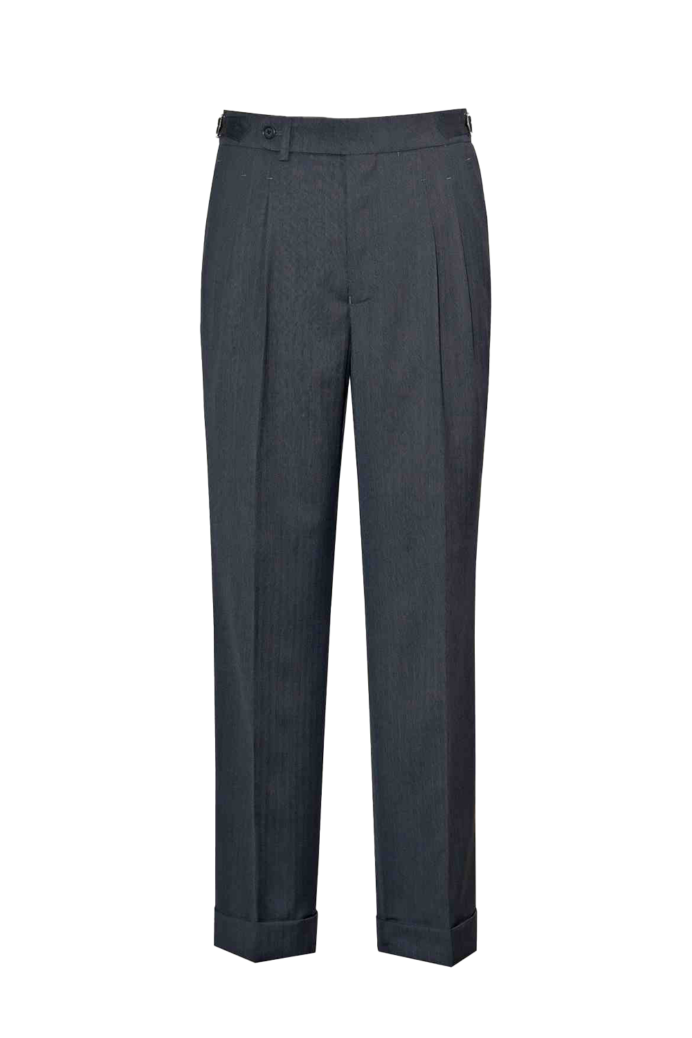 Calça em lã tropical, com ajuste lateral - Cinza chumbo