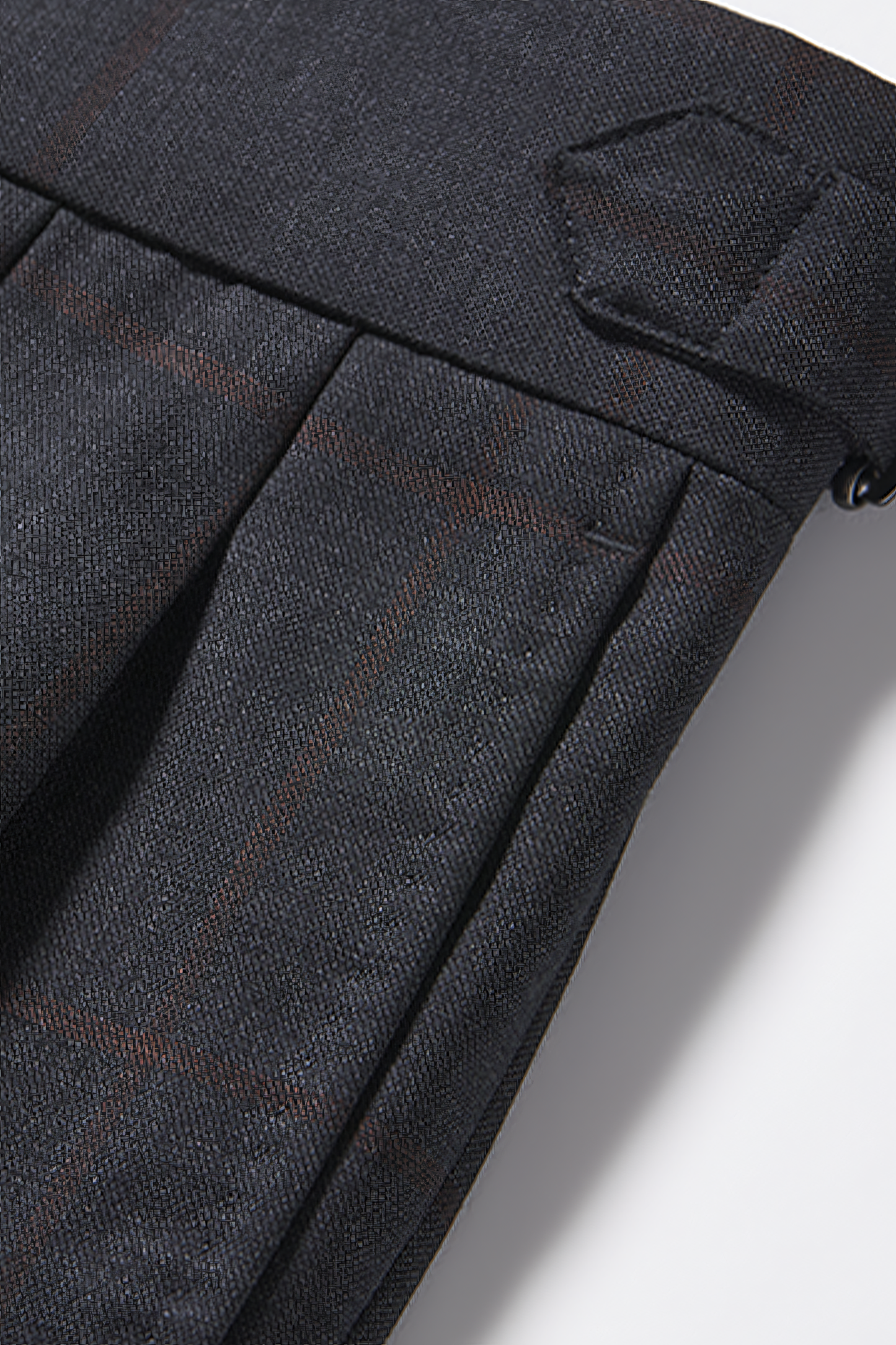 Calça de modelagem italiana, em lã merino 130's 17.25 micron, com ajuste lateral - Cinza Noturno