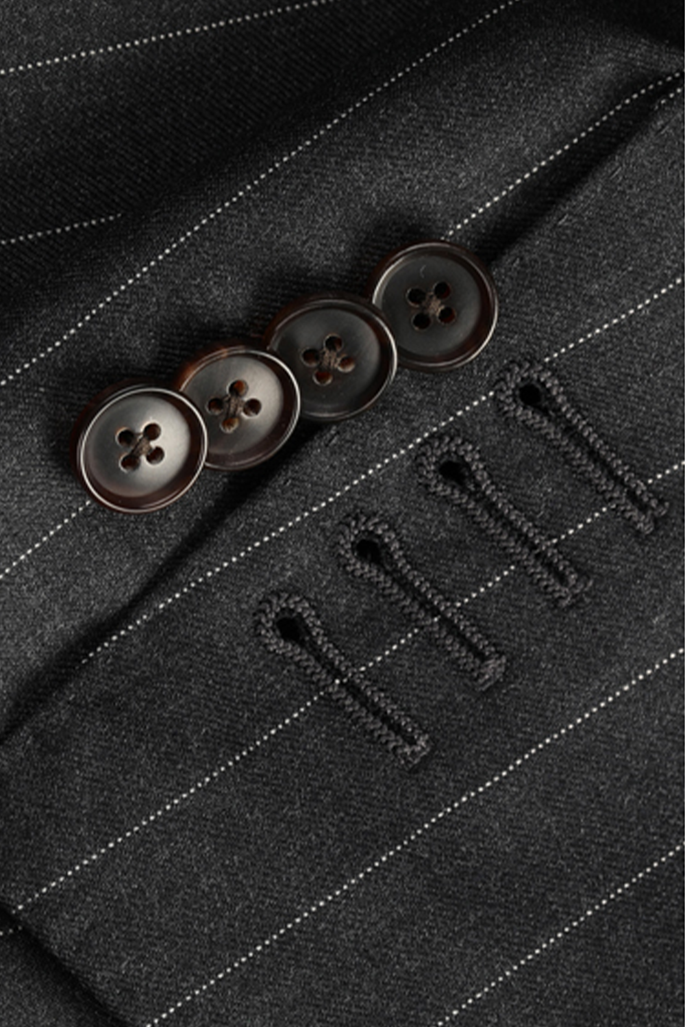 Lanifício Vitale Barberis Canonico - Costume double breasted 6x2, half canvas, lapela peak, em lã merino super 110 18.25 µ - Cinza noturno (VBC)