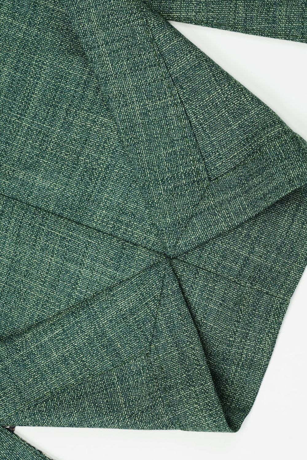 Blazer desestruturado single breasted, em lã, linho, seda e fibra de bambu, com lapela notched - Verde BPN