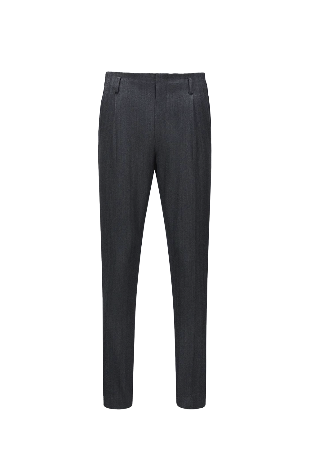 Lanifício Vitale Barberis Canonico - Calça cós de Hollywood, em lã merino 110'S, 18.25 µ, cintura alta, com ajustadores laterais - Cinza