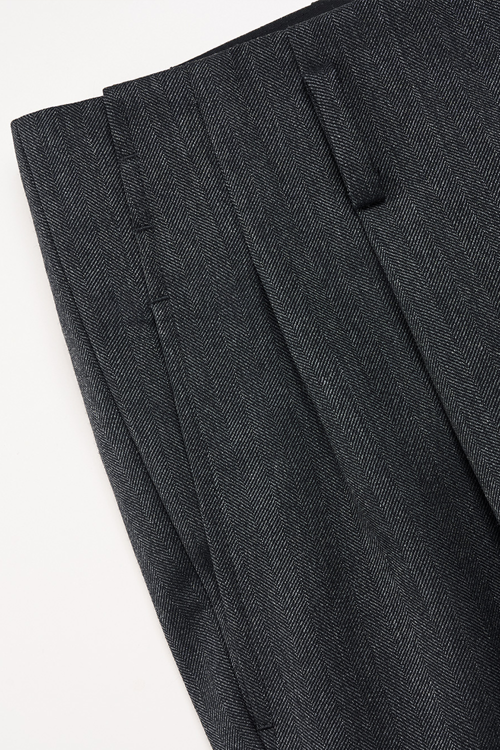 Lanifício Vitale Barberis Canonico - Calça cós de Hollywood, em lã merino 110'S, 18.25 µ, cintura alta, com ajustadores laterais - Cinza
