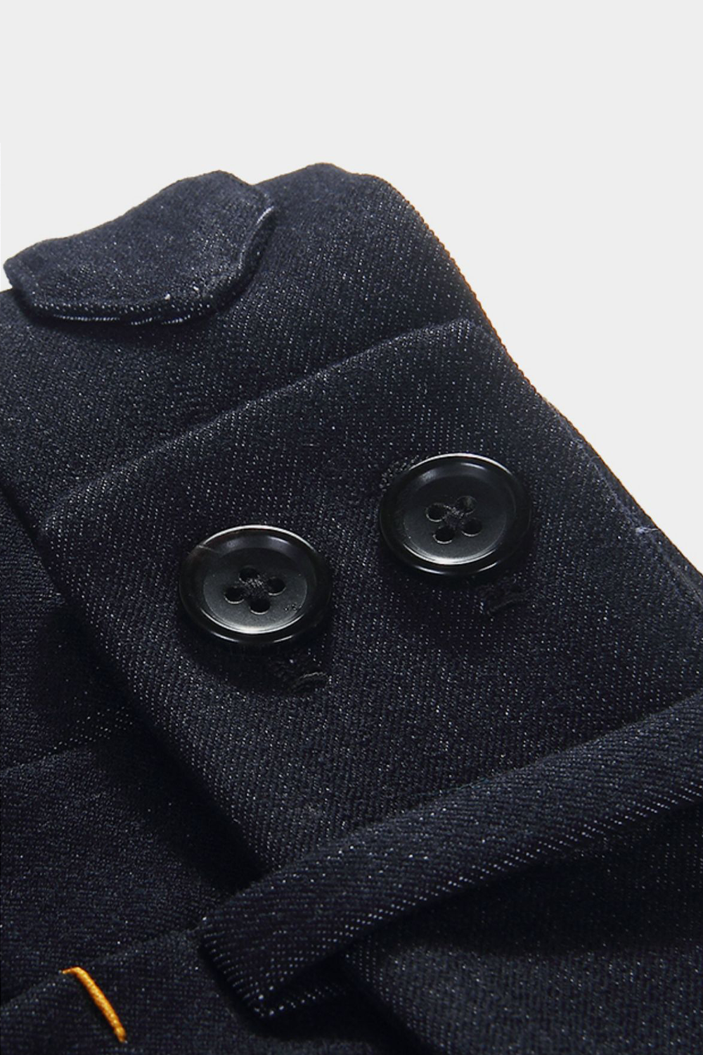 Calça em modelagem italiana, em algodão, cintura alta, com ajustadores laterais - Denim