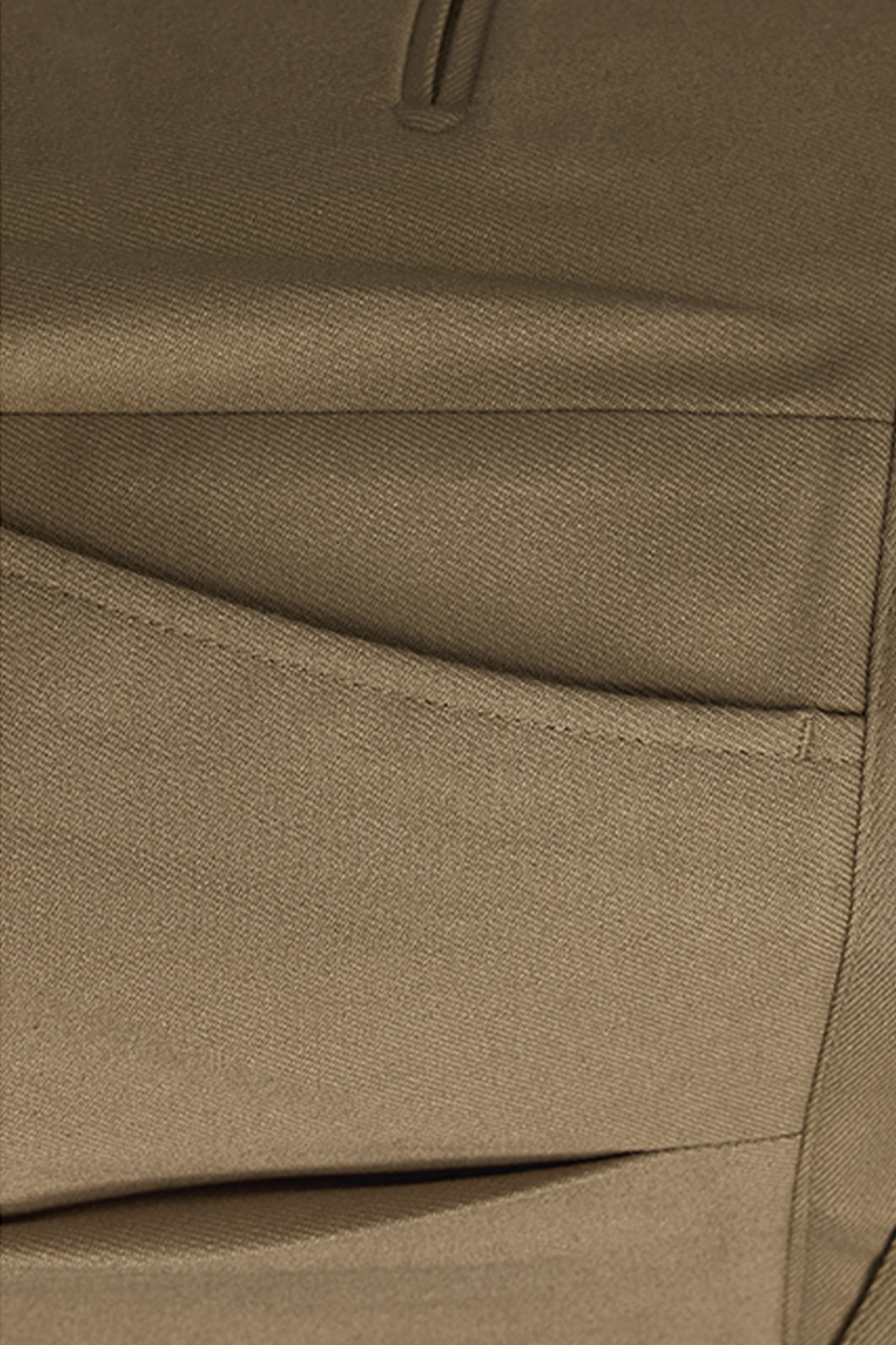 Calça ghurka, cintura alta, faixa frontal e ajustadores laterais - Khaki