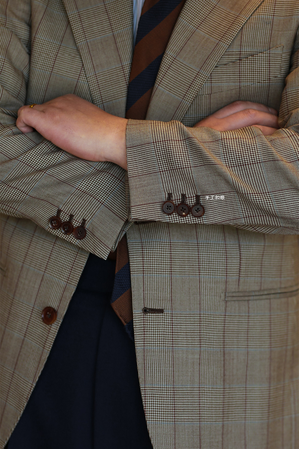 ATELIÊ MK MAN - Blazer half canvas, single breasted 3-roll-2, spalla camicia, em lã super 120's, 17.75µ I 290 g - Príncipe de Gales Carvalho