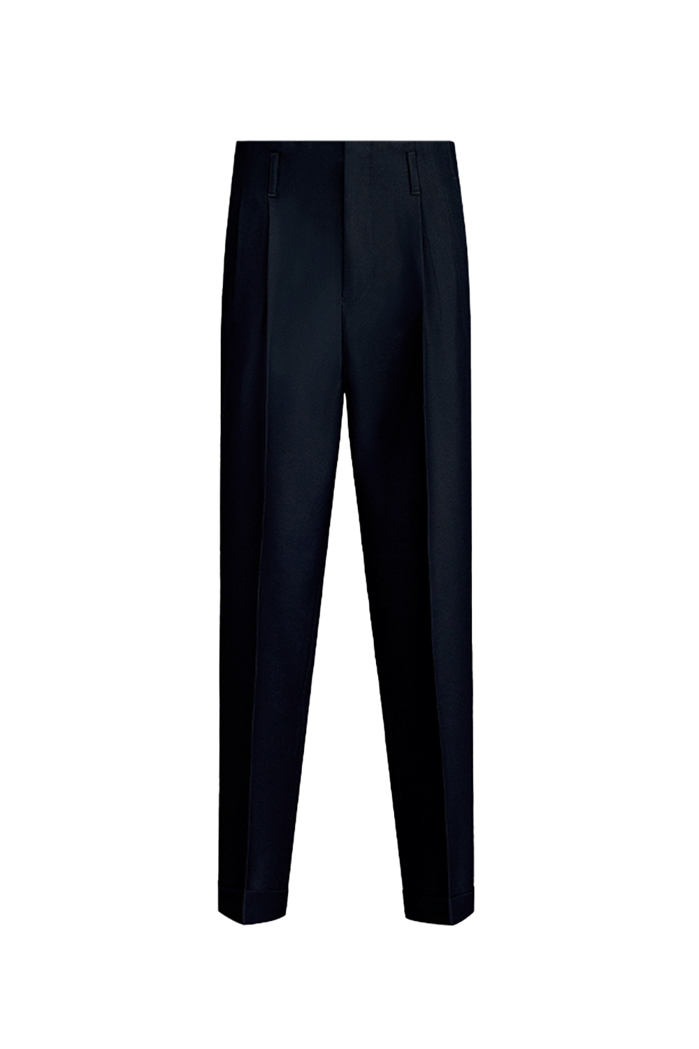 Calça cós de Hollywood, cintura e cós alto, com passantes para cinto - Azul marinho