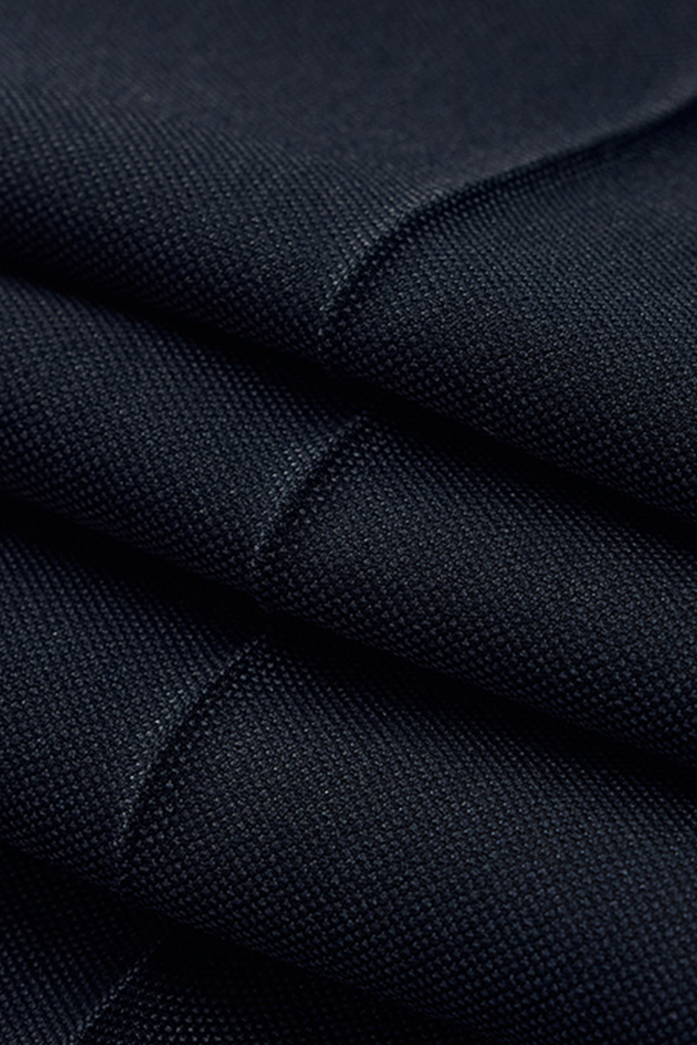 Calça cós de Hollywood, cintura e cós alto, com passantes para cinto - Azul marinho