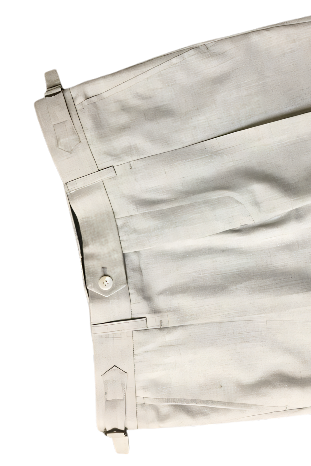 Calça em viscolinho, cintura alta, com ajustadores laterais e passantes - Brit Off-White