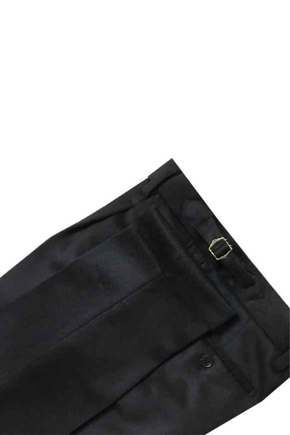 Calça em lã merino, super 100's 18.75 micron de textura flanelada, com ajustadores laterais e passantes - Brit Preta