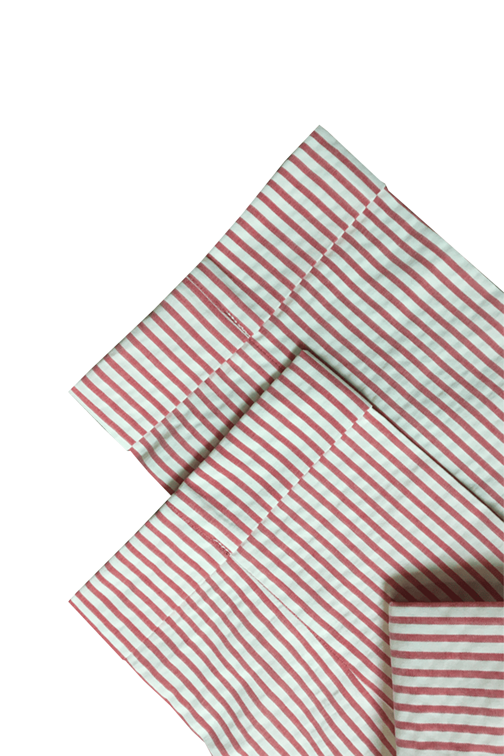 Calça em algodão seersuker, cintura alta, com ajustadores laterais e passantes - Brit Rosa e branco