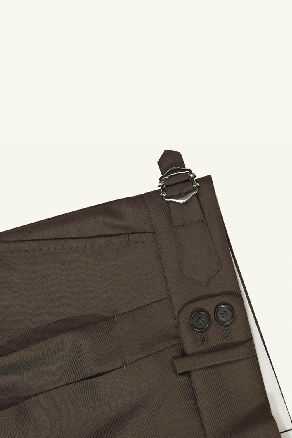 T.Ingeniator - Calça em lã merino super 120's, 17.75µ, com ajuste lateral - Marrom