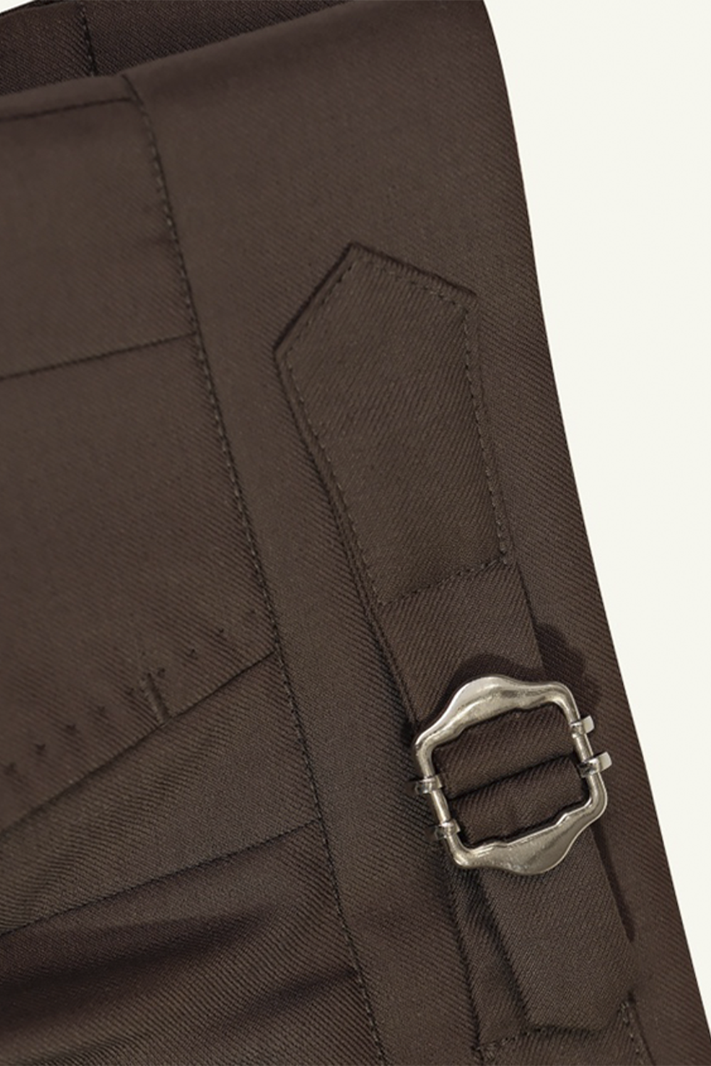 T.Ingeniator - Calça em lã merino super 120's, 17.75µ, com ajuste lateral - Marrom