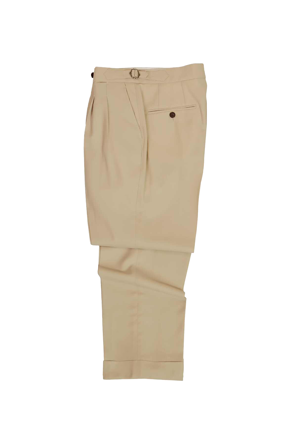 Lanifício T.Ingeniator - Calça em lã merino super 120's, 17.75µ, com ajuste lateral - Khaki