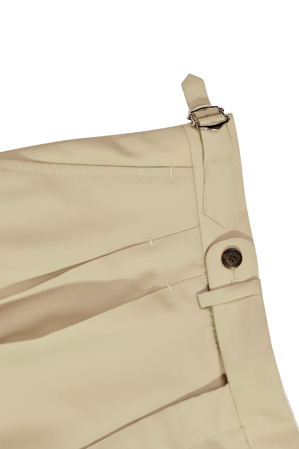 Lanifício T.Ingeniator - Calça em lã merino super 120's, 17.75µ, com ajuste lateral - Khaki