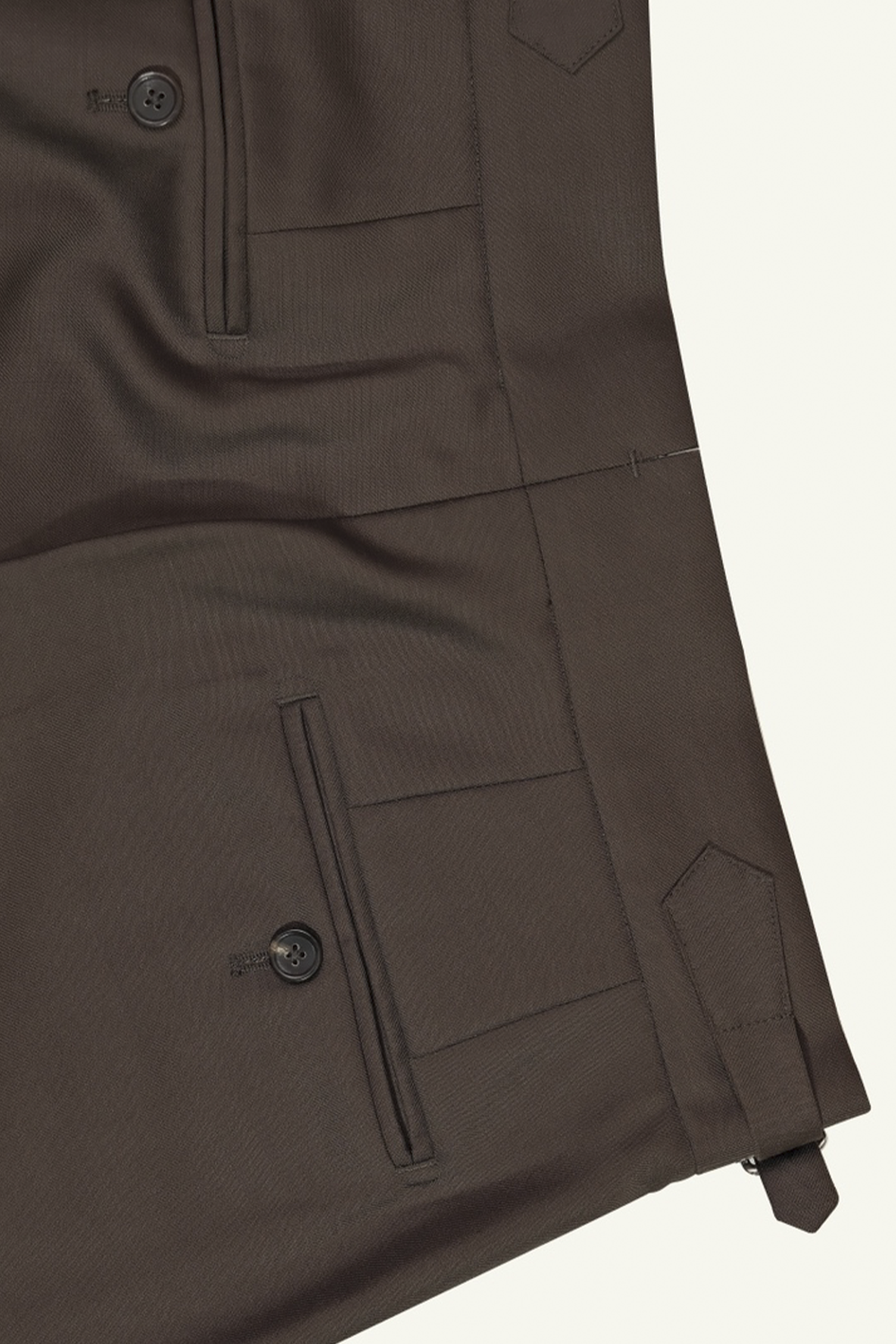 T.Ingeniator - Calça em lã merino super 120's, 17.75µ, com ajuste lateral - Marrom