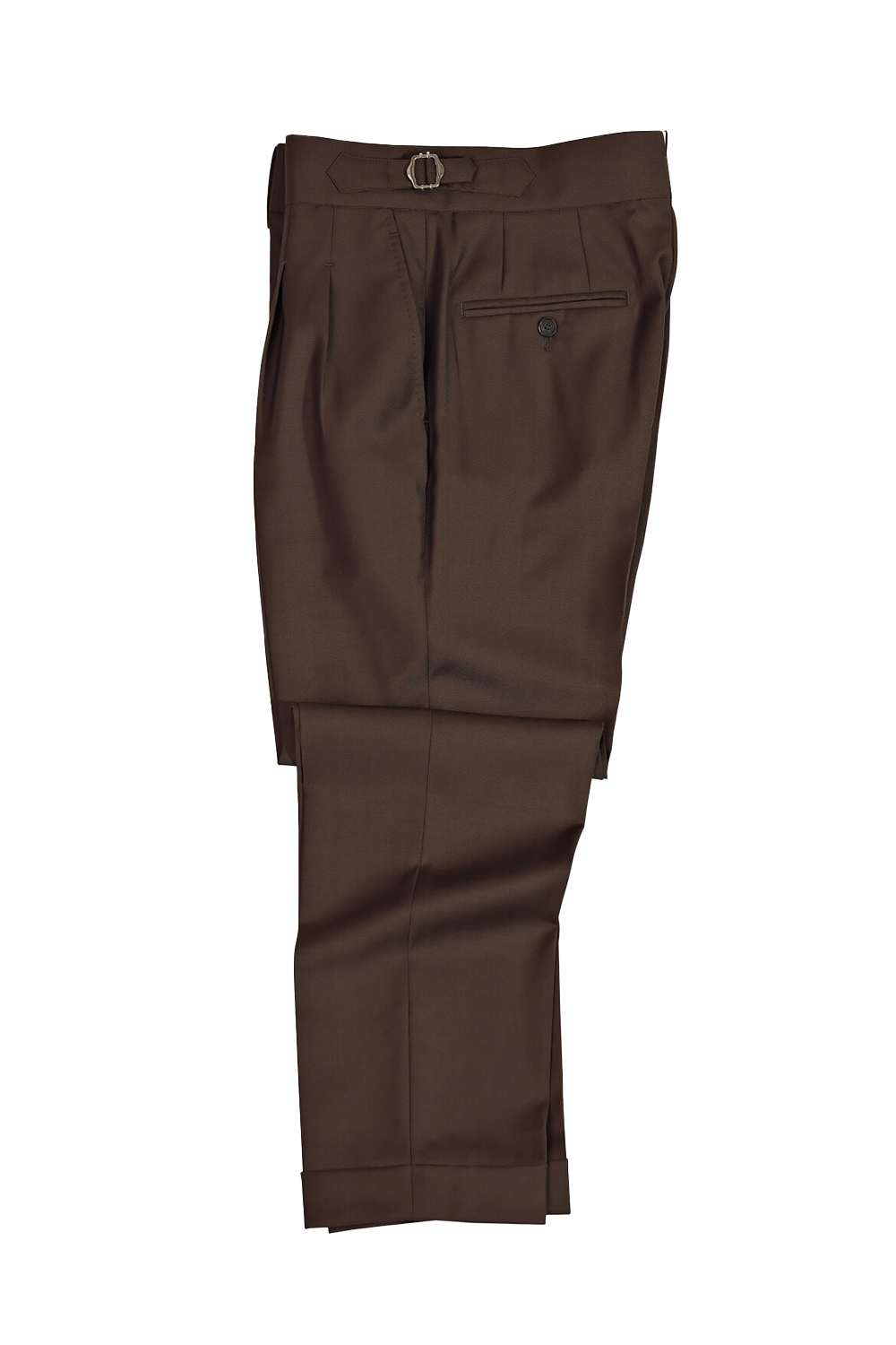 T.Ingeniator - Calça em lã merino super 120's, 17.75µ, com ajuste lateral - Marrom