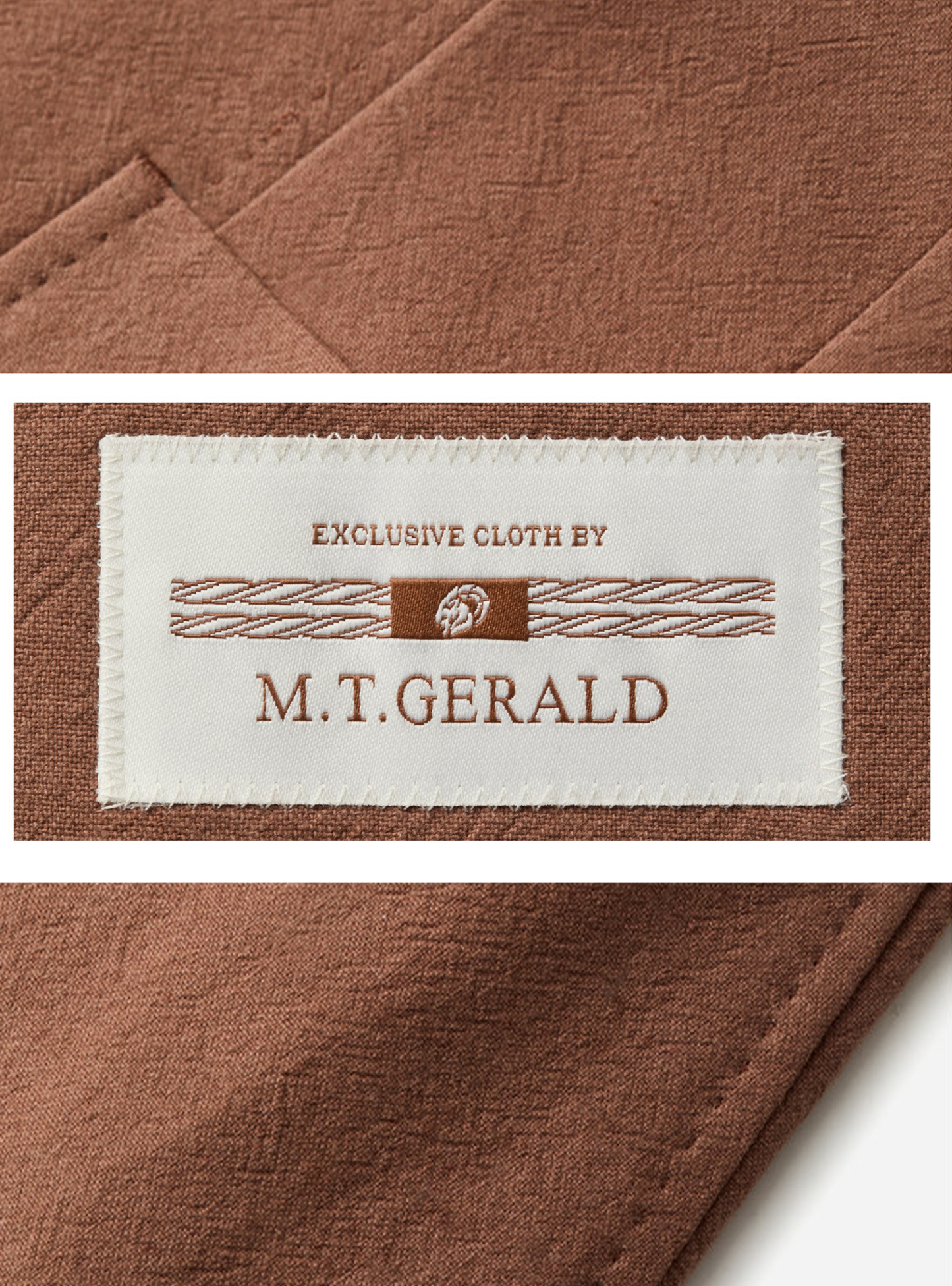 MT GERALD - Blazer single breasted, desestruturado, feito em blend de algodão, com lapela notched larga, bolsos patch - Terra Cota SKR