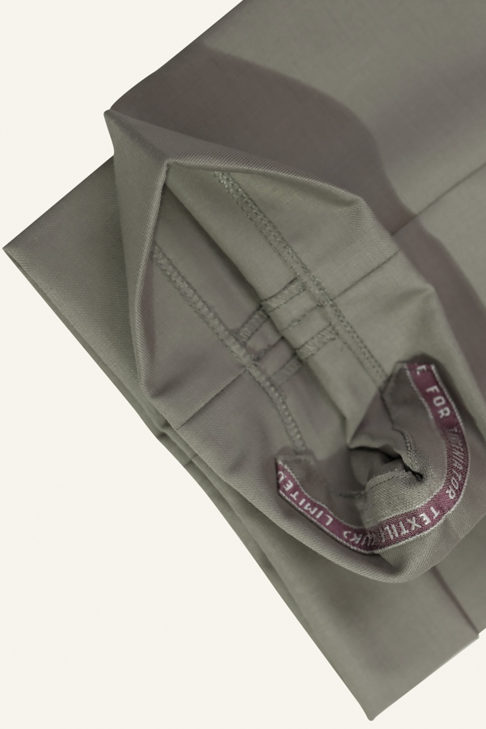 Lanifício T.Ingeniator - Calça em lã merino super 120's, 17.75µ, com ajuste lateral - Cinza esverdeado