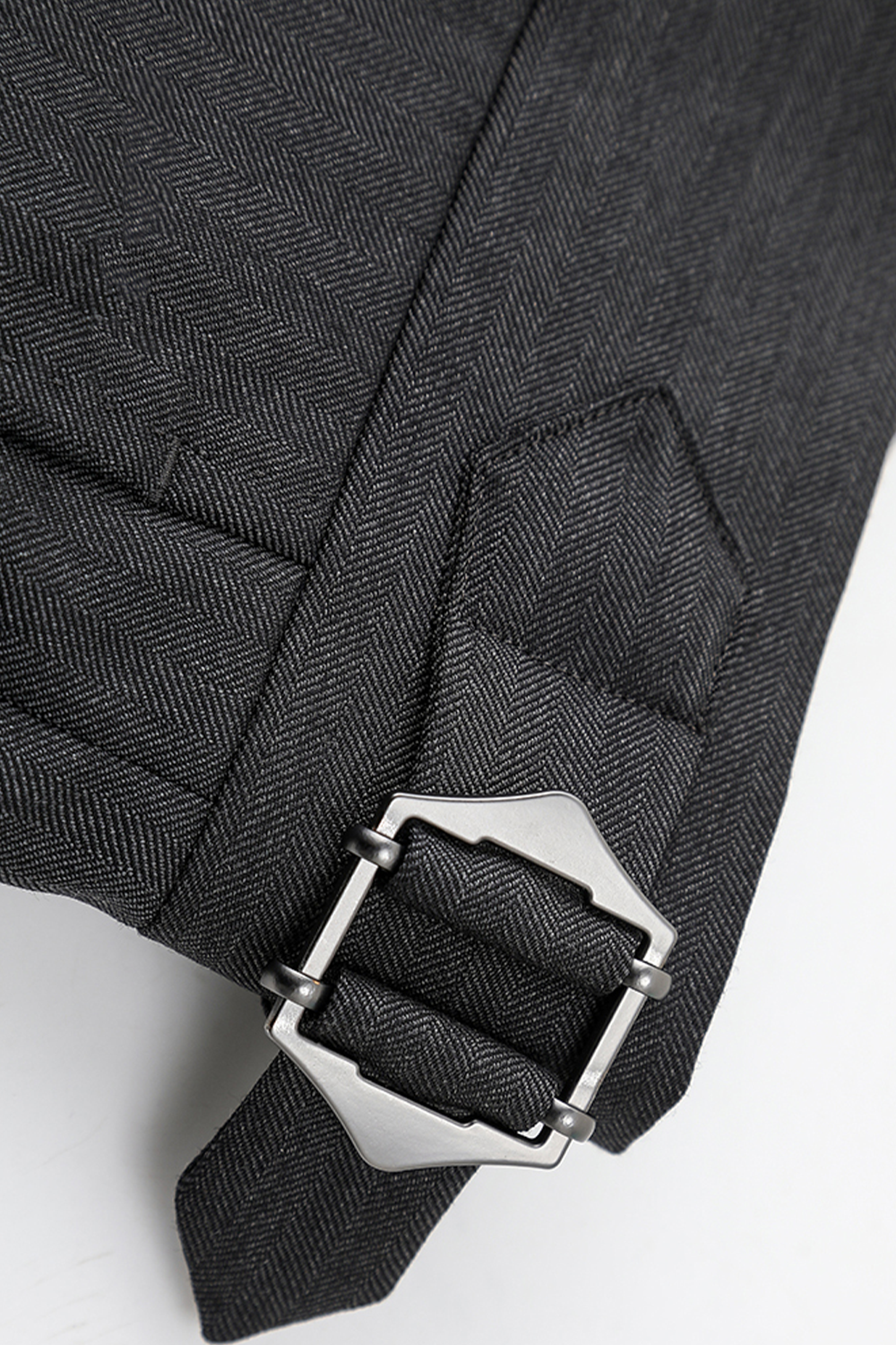 Lanifício Vitale Barberis Canonico - Costume double breasted 6x2, half canvas, lapela peak, em lã merino super 110 18.25 µ - Cinza médio espinha de peixe