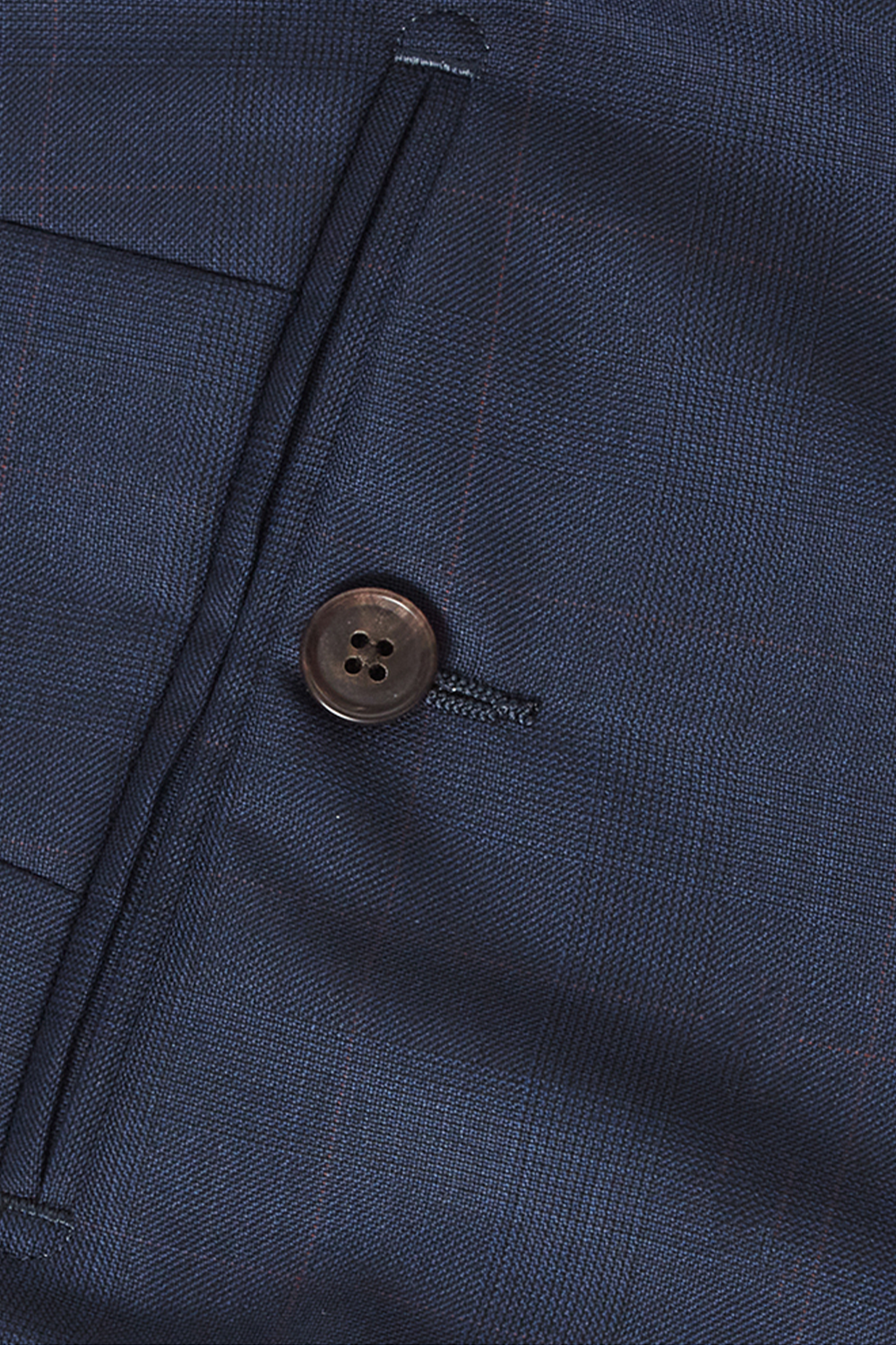 Costume single breasted half canvas, com lapela notched, 100% lã super 120'S com 17.75 µ - Azul marinho, anti rugas